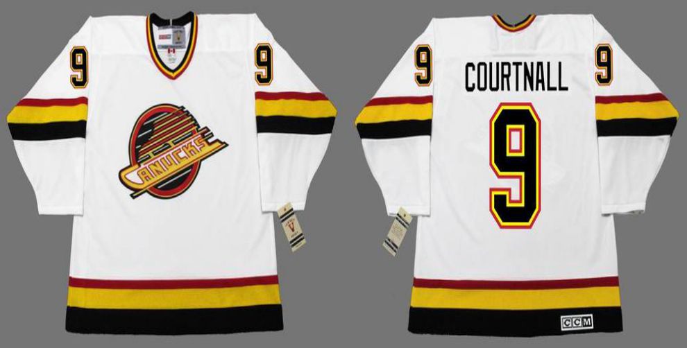 2019 Men Vancouver Canucks #9 Courtnall White CCM NHL jerseys->vancouver canucks->NHL Jersey